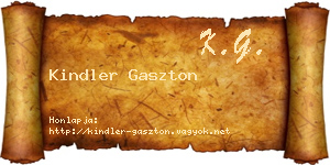 Kindler Gaszton névjegykártya